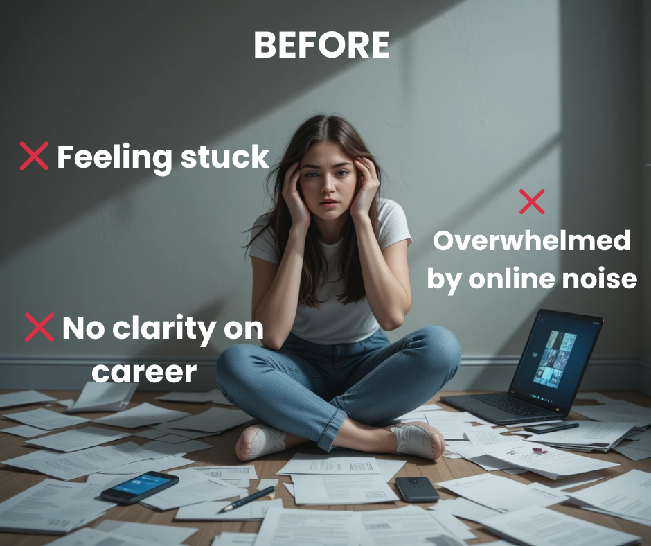Feeling stuck No clarity on career Overwhelmed by online noise