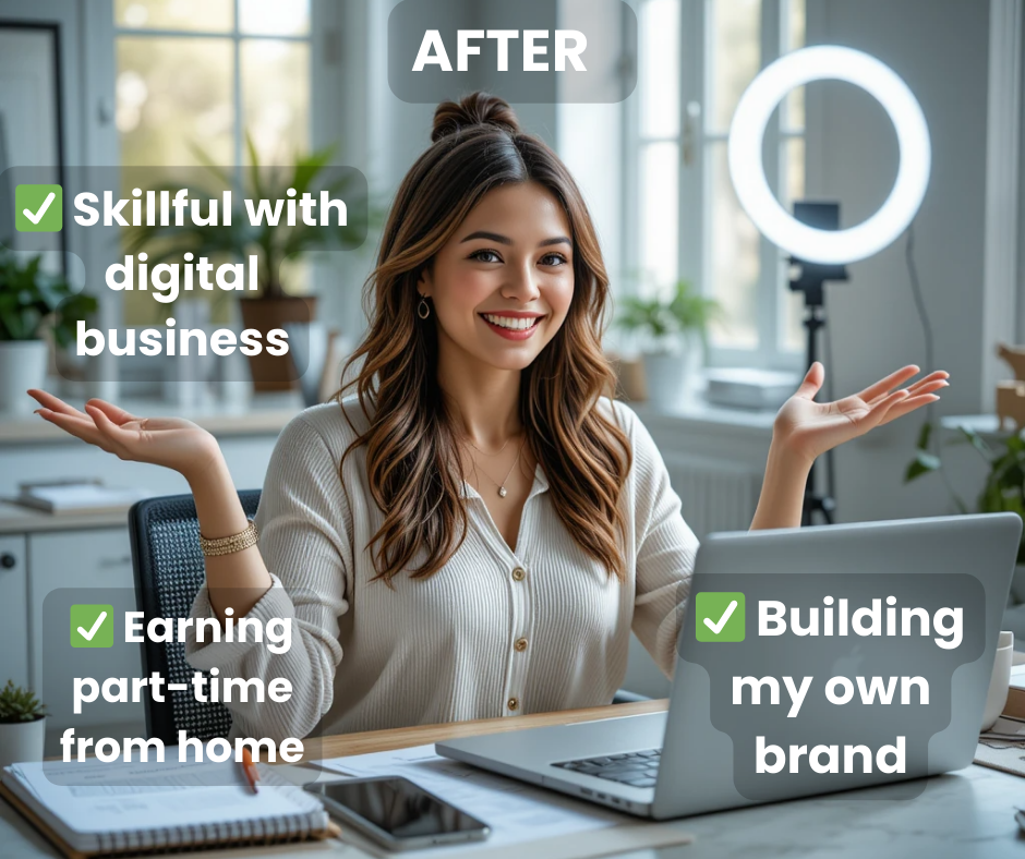 Skillful with digital marketing Building my own brand Earning part-time from home